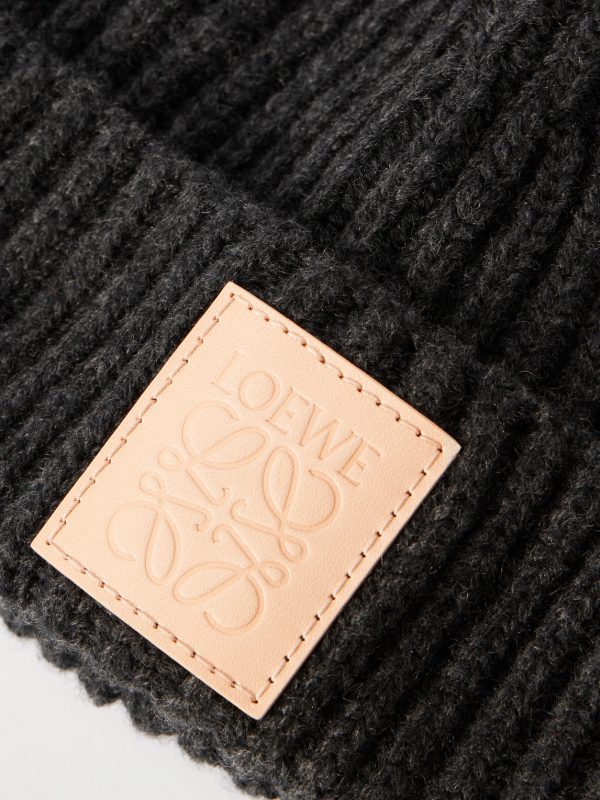 Logo-Appliquéd Ribbed Cashmere Beanie - CU Logo-Appliquéd Ribbed Cashmere Beanie - CU