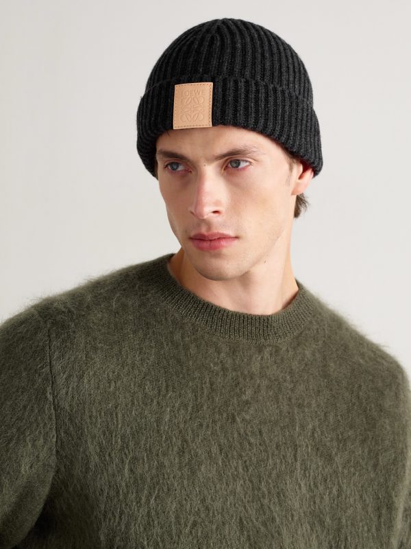 Logo-Appliquéd Ribbed Cashmere Beanie - OU Logo-Appliquéd Ribbed Cashmere Beanie - OU
