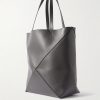 Puzzle Fold XL Panelled Leather Tote Bag - BK Puzzle Fold XL Panelled Leather Tote Bag - BK