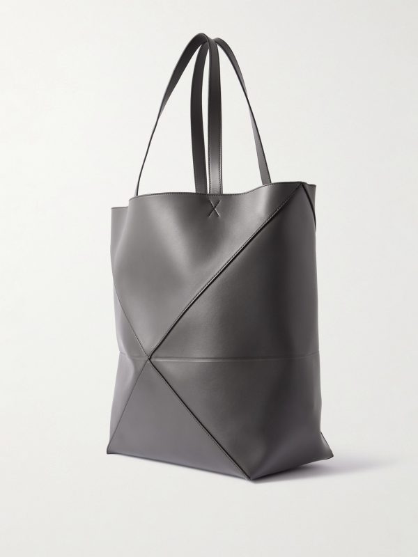 Puzzle Fold XL Panelled Leather Tote Bag - BK Puzzle Fold XL Panelled Leather Tote Bag - BK