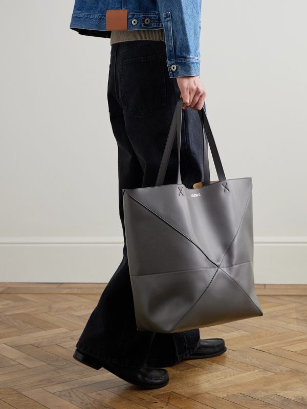 Puzzle Fold XL Panelled Leather Tote Bag - OU Puzzle Fold XL Panelled Leather Tote Bag - OU
