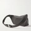 Puzzle Edge Small Leather Belt Bag - BK
