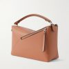 Puzzle Edge Large Logo-Debossed Leather Messenger Bag - BK Puzzle Edge Large Logo-Debossed Leather Messenger Bag - BK