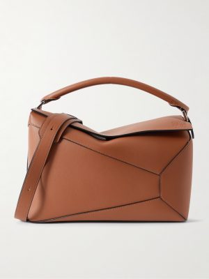 Puzzle Edge Large Logo-Debossed Leather Messenger Bag Puzzle Edge Large Logo-Debossed Leather Messenger Bag