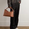 Puzzle Edge Large Logo-Debossed Leather Messenger Bag - OU Puzzle Edge Large Logo-Debossed Leather Messenger Bag - OU