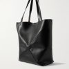 Puzzle Large Panelled Leather Tote Bag - BK