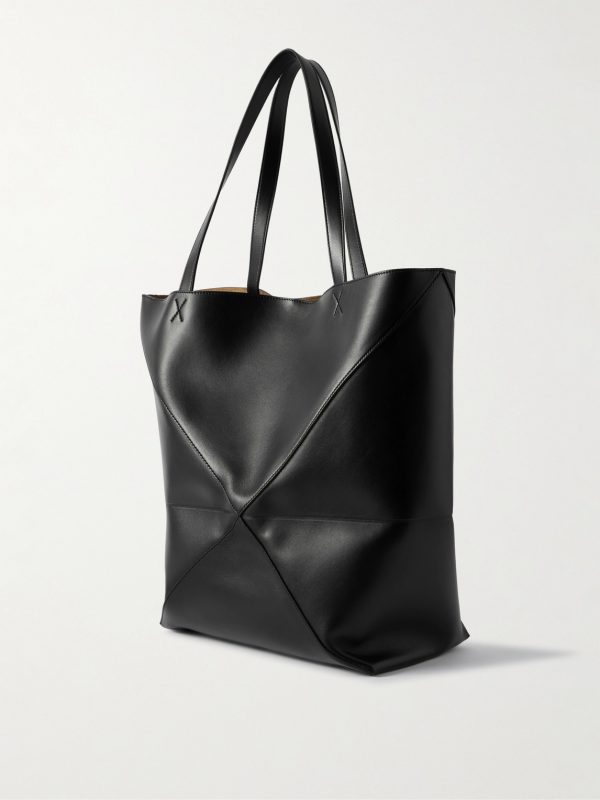 Puzzle Large Panelled Leather Tote Bag - BK