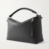 Puzzle Edge Large Logo-Debossed Full-Grain Leather Messenger Bag - BK Puzzle Edge Large Logo-Debossed Full-Grain Leather Messenger Bag - BK