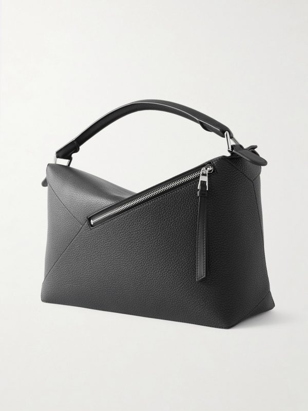 Puzzle Edge Large Logo-Debossed Full-Grain Leather Messenger Bag - BK Puzzle Edge Large Logo-Debossed Full-Grain Leather Messenger Bag - BK