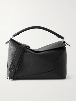 Puzzle Edge Large Logo-Debossed Full-Grain Leather Messenger Bag Puzzle Edge Large Logo-Debossed Full-Grain Leather Messenger Bag