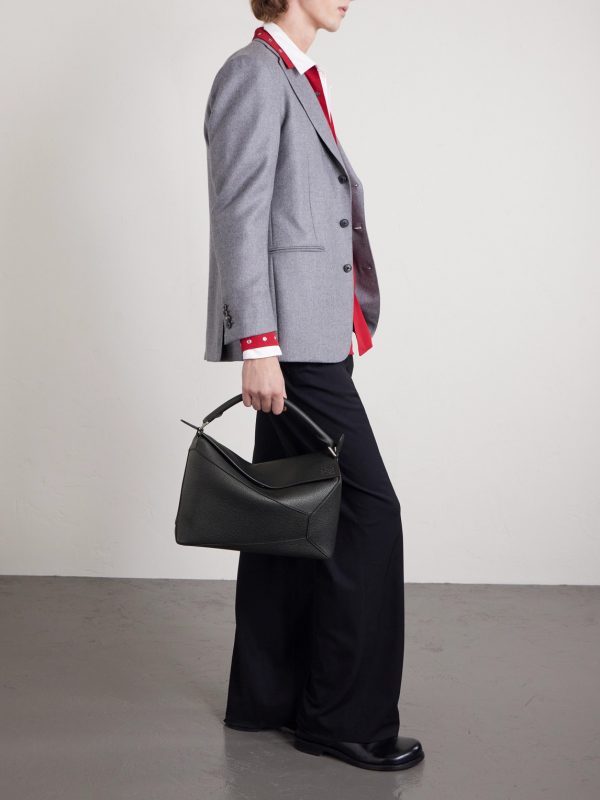 Puzzle Edge Large Logo-Debossed Full-Grain Leather Messenger Bag - OU Puzzle Edge Large Logo-Debossed Full-Grain Leather Messenger Bag - OU
