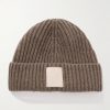 Logo-Appliquéd Ribbed Cashmere Beanie