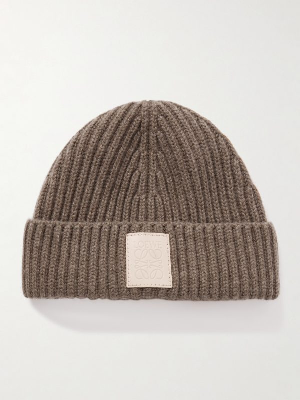 Logo-Appliquéd Ribbed Cashmere Beanie