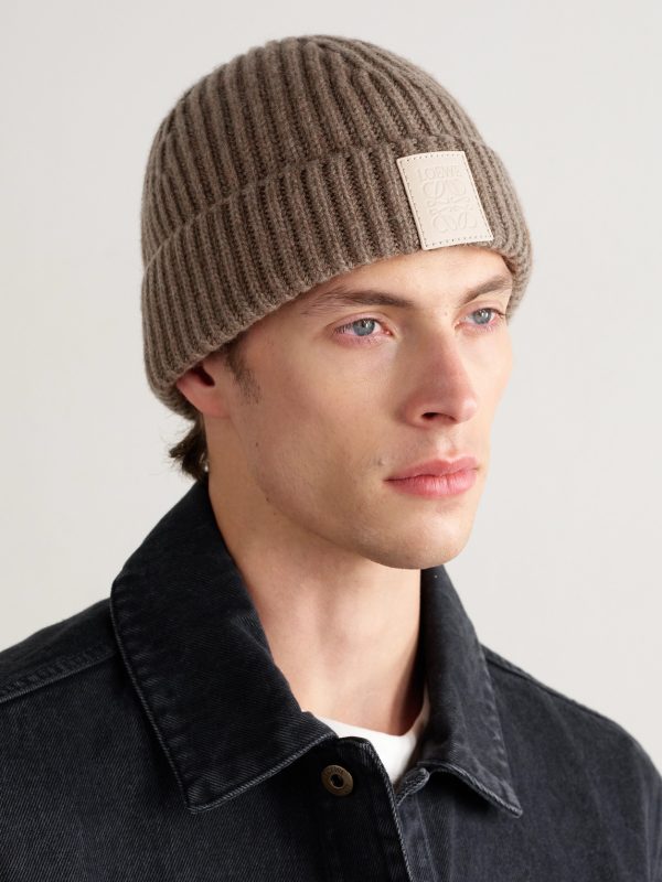 Logo-Appliquéd Ribbed Cashmere Beanie - OU