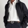 4cm Webbing-Trimmed Leather Belt - FR 4cm Webbing-Trimmed Leather Belt - FR
