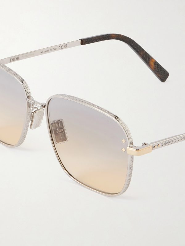 CD Diamond S4U Geometric Silver-Tone and Tortoiseshell Acetate Sunglasses - CU CD Diamond S4U Geometric Silver-Tone and Tortoiseshell Acetate Sunglasses - CU