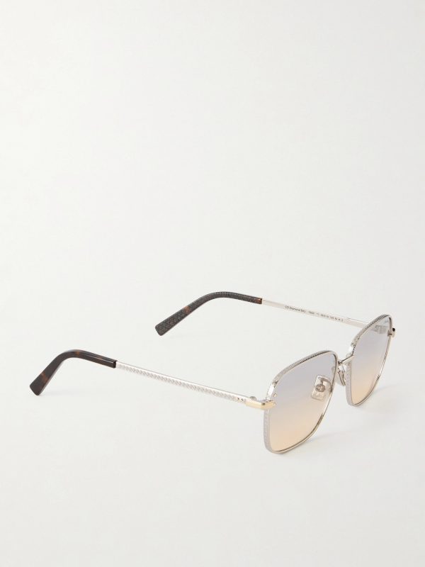 CD Diamond S4U Geometric Silver-Tone and Tortoiseshell Acetate Sunglasses - FR CD Diamond S4U Geometric Silver-Tone and Tortoiseshell Acetate Sunglasses - FR