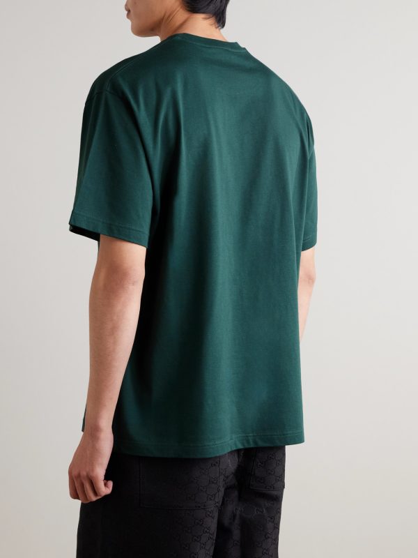Logo-Embroidered Cotton-Jersey T-Shirt - BK