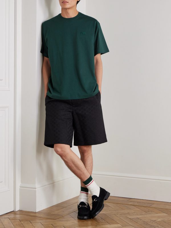 Logo-Embroidered Cotton-Jersey T-Shirt - OU
