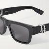 Dior Oblique S3I Rectangular-Frame Acetate Sunglasses - CU