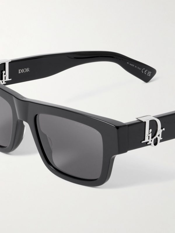 Dior Oblique S3I Rectangular-Frame Acetate Sunglasses - CU