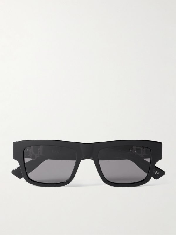 Dior Oblique S3I Rectangular-Frame Acetate Sunglasses
