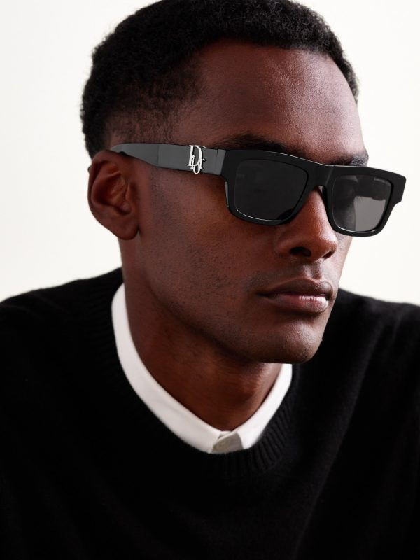 Dior Oblique S3I Rectangular-Frame Acetate Sunglasses - OU