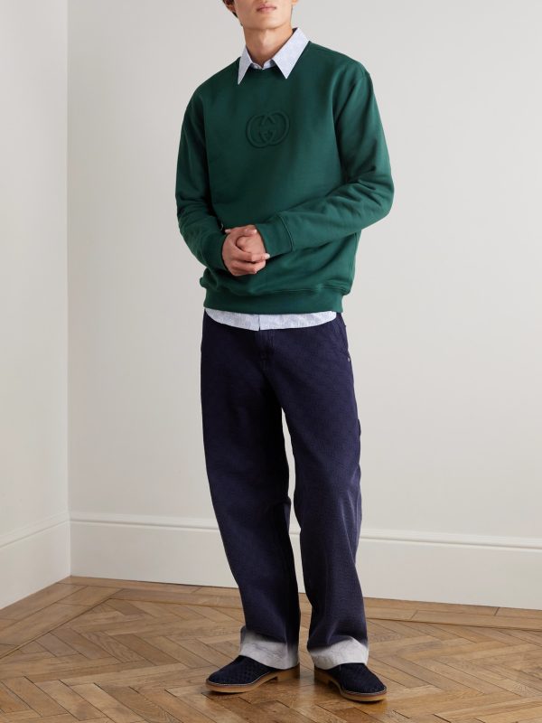 Logo-Embossed Cotton-Jersey Sweatshirt - OU Logo-Embossed Cotton-Jersey Sweatshirt - OU