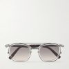 DiorBlackSuit S14I Square-Frame Acetate and Silver-Tone Sunglasses