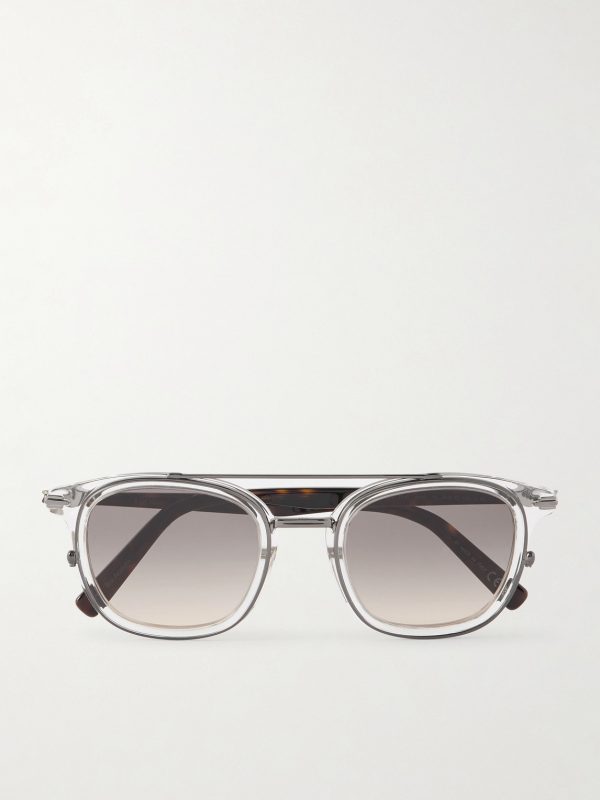DiorBlackSuit S14I Square-Frame Acetate and Silver-Tone Sunglasses