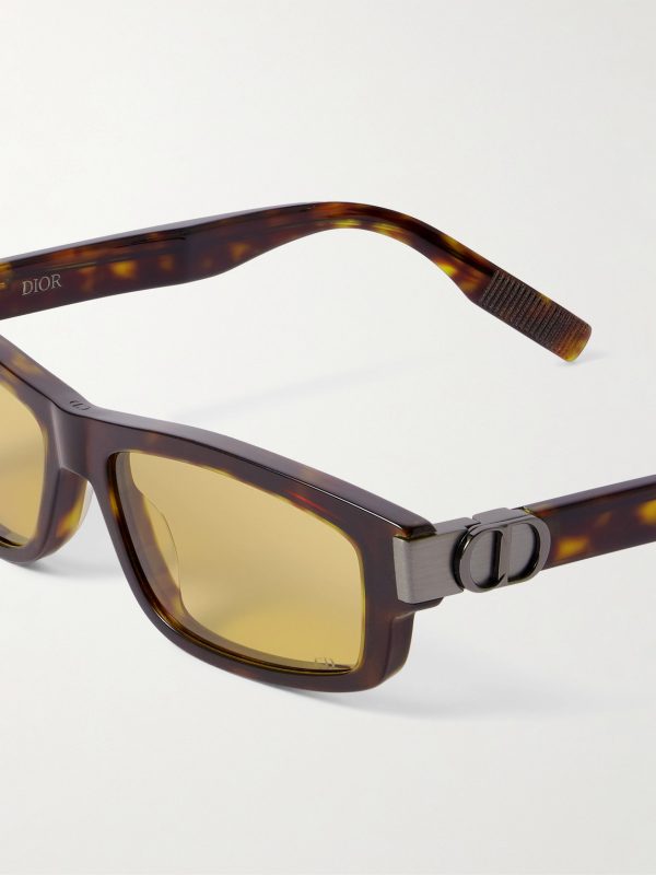 CD Icon S2I Rectangular-Frame Tortoiseshell Acetate Sunglasses - CU