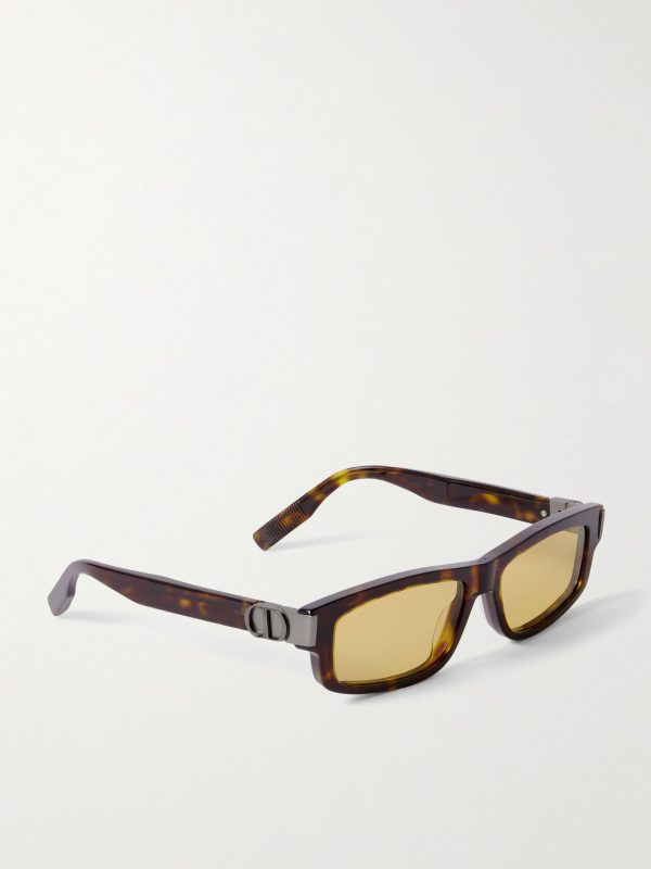 CD Icon S2I Rectangular-Frame Tortoiseshell Acetate Sunglasses - FR