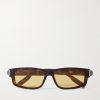 CD Icon S2I Rectangular-Frame Tortoiseshell Acetate Sunglasses