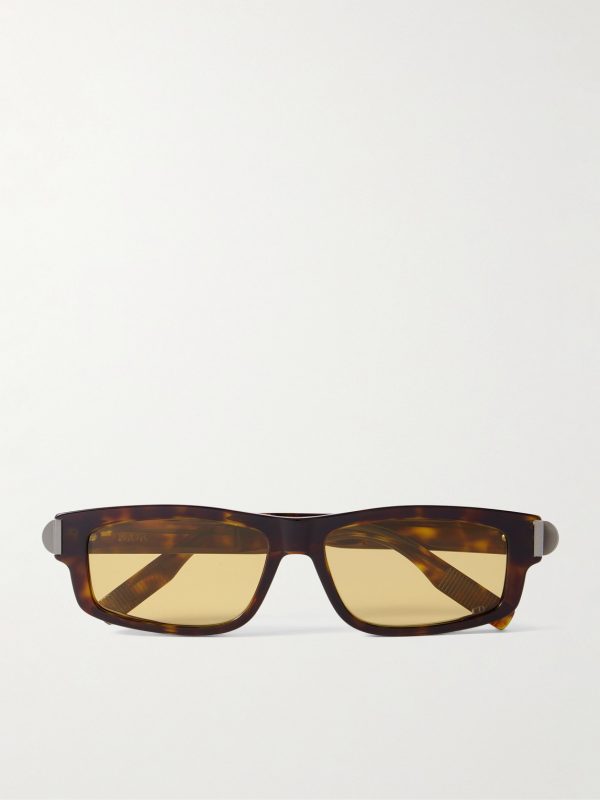 CD Icon S2I Rectangular-Frame Tortoiseshell Acetate Sunglasses