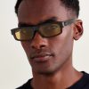 CD Icon S2I Rectangular-Frame Tortoiseshell Acetate Sunglasses - OU