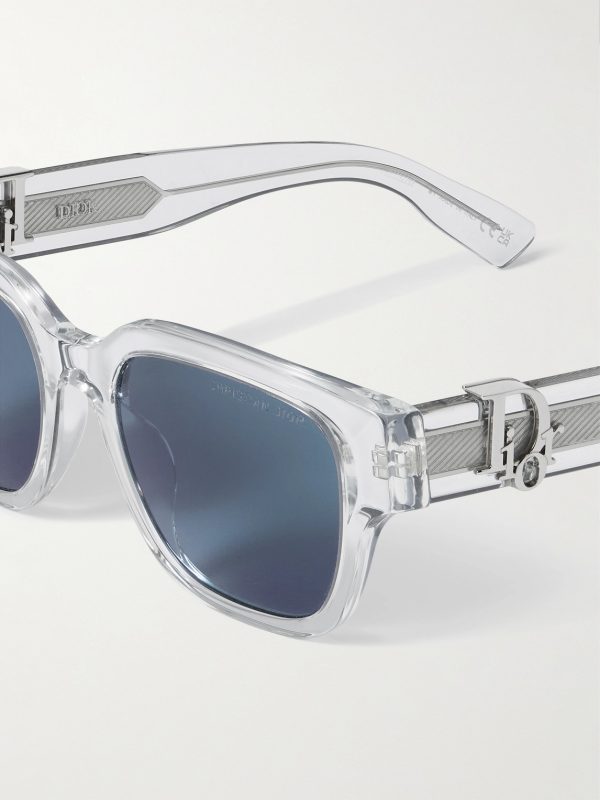Dior Oblique S1I Transparent Square Acetate Sunglasses - CU Dior Oblique S1I Transparent Square Acetate Sunglasses - CU