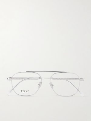 DiorBotanicaO S6U Geometric Silver-Tone Glasses DiorBotanicaO S6U Geometric Silver-Tone Glasses