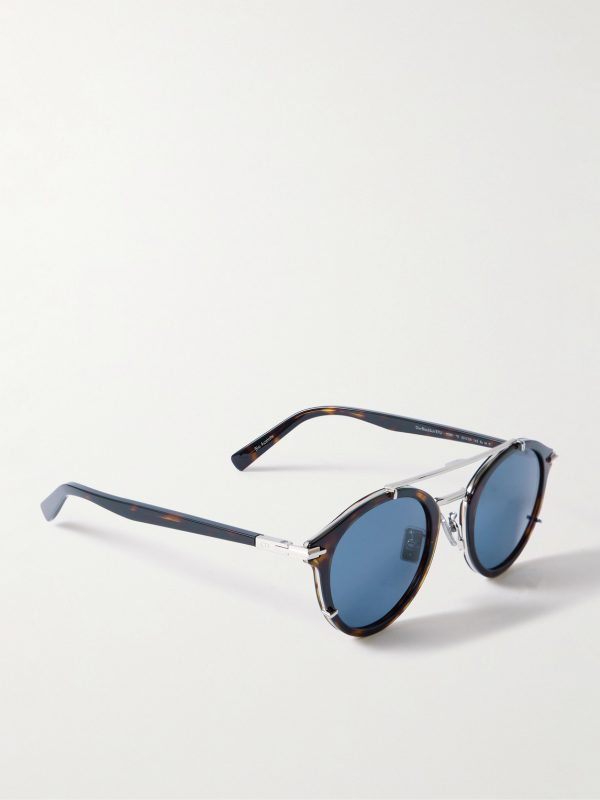 DiorBlackSuit R7U Tortoiseshell Acetate and Silver-Tone Round-Frame Sunglasses - FR DiorBlackSuit R7U Tortoiseshell Acetate and Silver-Tone Round-Frame Sunglasses - FR