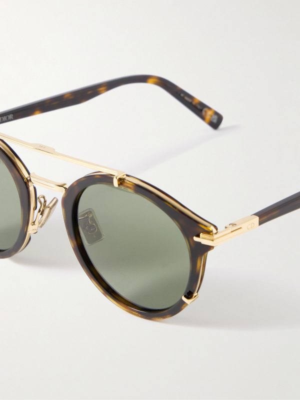 DiorBlackSuit R7U Tortoiseshell Acetate and Gold-Tone Round-Frame Sunglasses - CU DiorBlackSuit R7U Tortoiseshell Acetate and Gold-Tone Round-Frame Sunglasses - CU