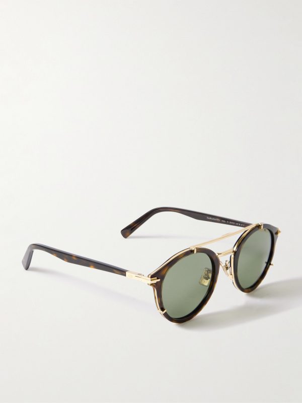 DiorBlackSuit R7U Tortoiseshell Acetate and Gold-Tone Round-Frame Sunglasses - FR DiorBlackSuit R7U Tortoiseshell Acetate and Gold-Tone Round-Frame Sunglasses - FR