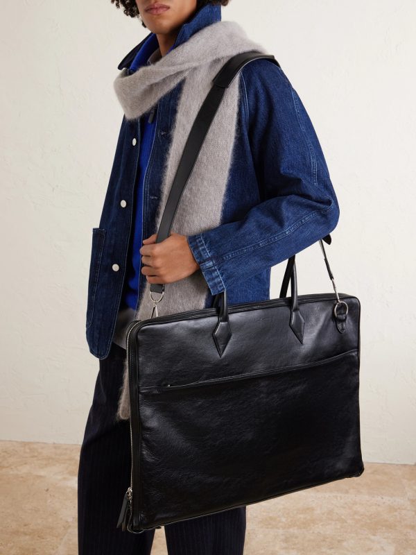 Closer Full-Grain Leather Suit Carrier - FR Closer Full-Grain Leather Suit Carrier - FR