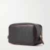 Leather-Trimmed BioVeg Scotchgrain Wash Bag - BK Leather-Trimmed BioVeg Scotchgrain Wash Bag - BK