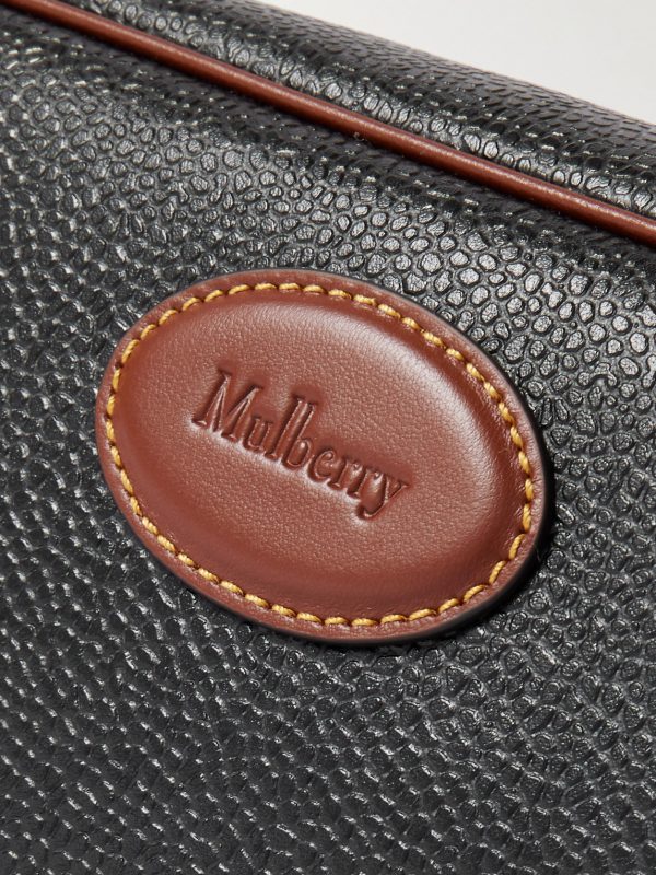 Leather-Trimmed BioVeg Scotchgrain Wash Bag - CU Leather-Trimmed BioVeg Scotchgrain Wash Bag - CU