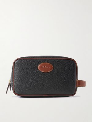 Leather-Trimmed BioVeg Scotchgrain Wash Bag Leather-Trimmed BioVeg Scotchgrain Wash Bag