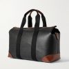 Heritage Day Clipper Small Leather-Trimmed Scotchgrain Weekend Bag - BK