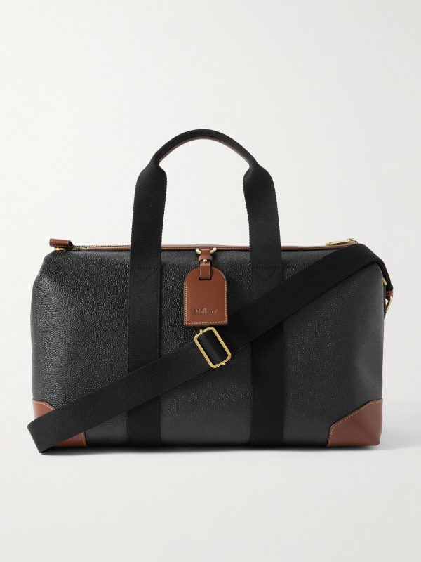 Heritage Day Clipper Small Leather-Trimmed Scotchgrain Weekend Bag