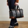 Heritage Day Clipper Small Leather-Trimmed Scotchgrain Weekend Bag - OU