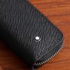 Cross-Grain Leather Pen Pouch - CU
