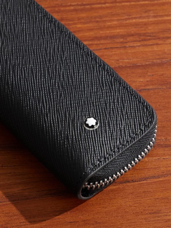 Cross-Grain Leather Pen Pouch - CU