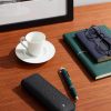 Cross-Grain Leather Pen Pouch - OU